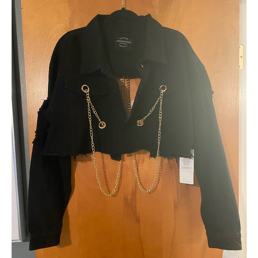 Black Denim American Bazi Crop jacket